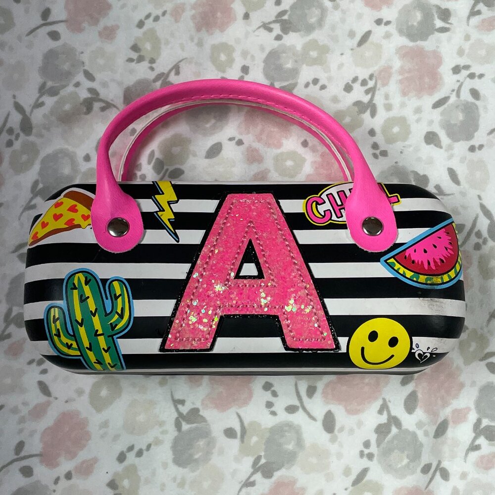 Justice "A" Kids Sunglasses Case - Fun! Free sunglasses inside!